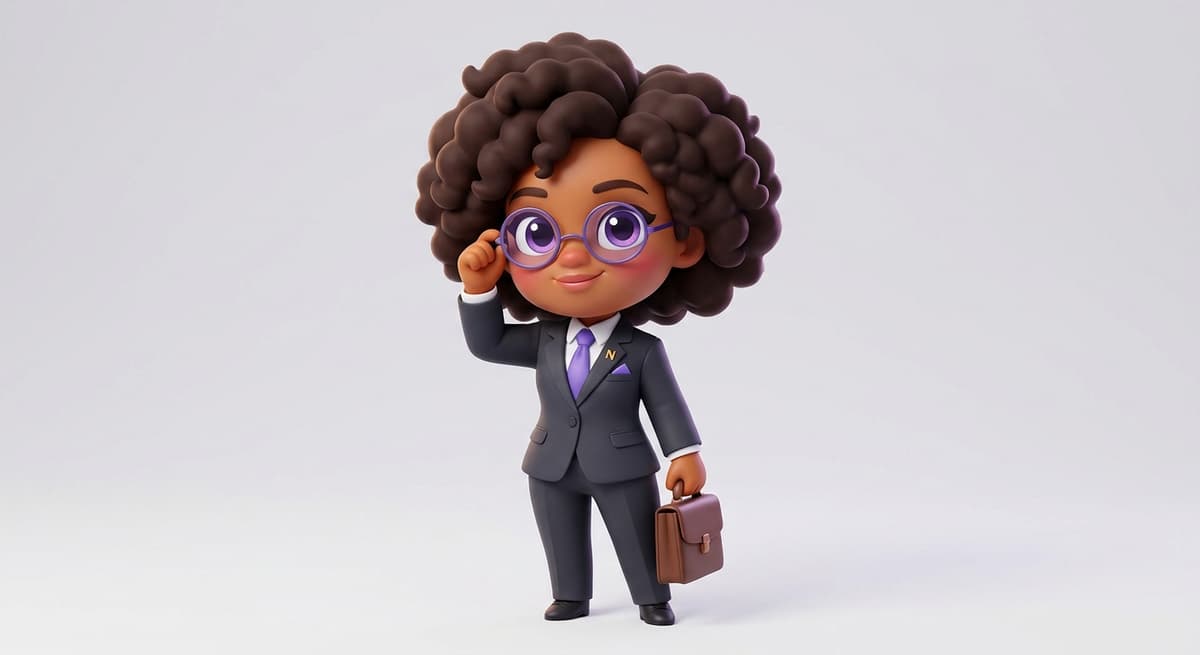 Mascotte NARA en tenue professionnelle présentant un dossier candidat